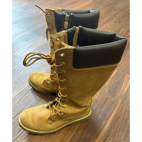 Timberland Shoes - Timberland Tall Boots Girls Women's Size 4.5 Trail Wheat Nubuck  Boots 83980